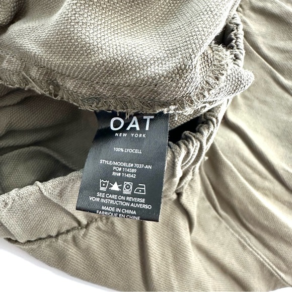 OAT Women's Sz XS 100% Lyocell Drawstring High-Waisted Casual Shorts Olive Green - Picture 4 of 9